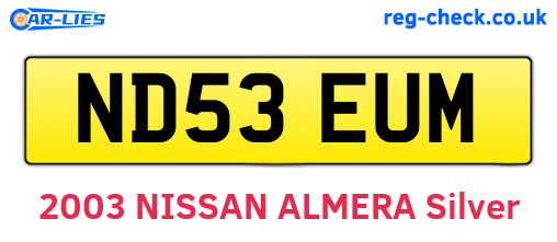 ND53EUM are the vehicle registration plates.