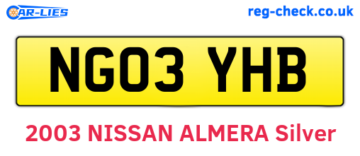 NG03YHB are the vehicle registration plates.