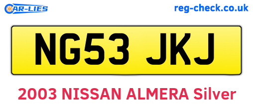 NG53JKJ are the vehicle registration plates.