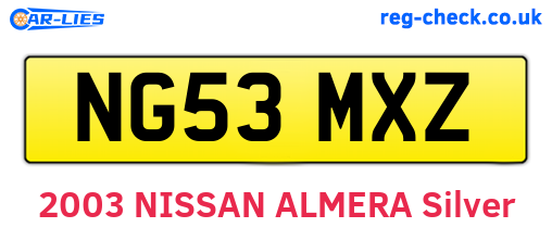 NG53MXZ are the vehicle registration plates.