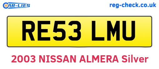 RE53LMU are the vehicle registration plates.