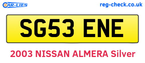 SG53ENE are the vehicle registration plates.