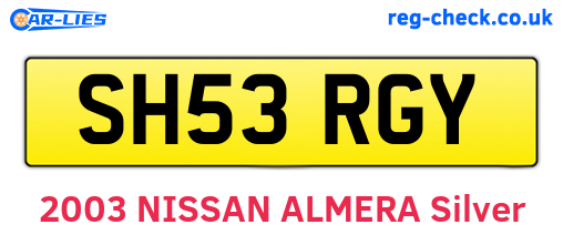 SH53RGY are the vehicle registration plates.