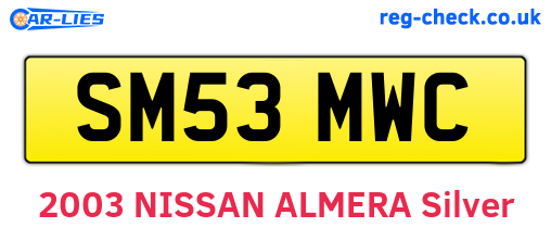 SM53MWC are the vehicle registration plates.