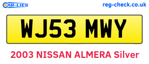 WJ53MWY are the vehicle registration plates.