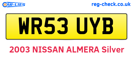 WR53UYB are the vehicle registration plates.