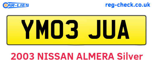 YM03JUA are the vehicle registration plates.