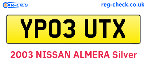 YP03UTX are the vehicle registration plates.