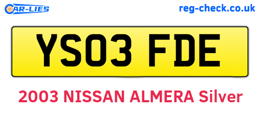 YS03FDE are the vehicle registration plates.