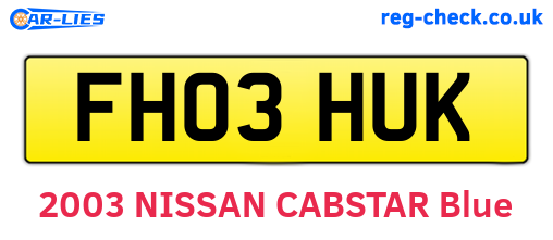 FH03HUK are the vehicle registration plates.