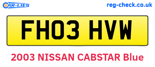 FH03HVW are the vehicle registration plates.