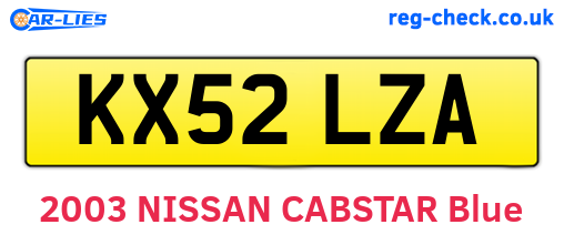 KX52LZA are the vehicle registration plates.