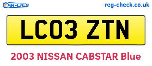 LC03ZTN are the vehicle registration plates.
