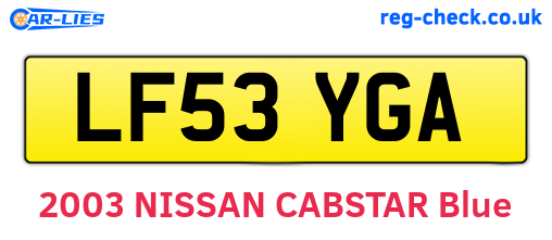 LF53YGA are the vehicle registration plates.