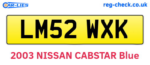 LM52WXK are the vehicle registration plates.