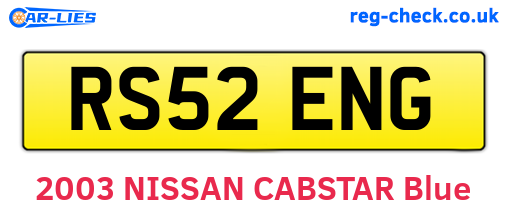 RS52ENG are the vehicle registration plates.