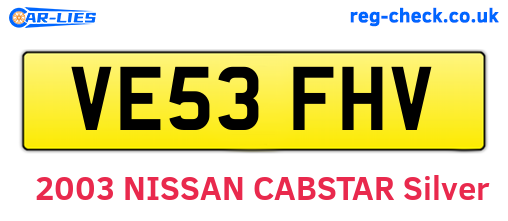 VE53FHV are the vehicle registration plates.