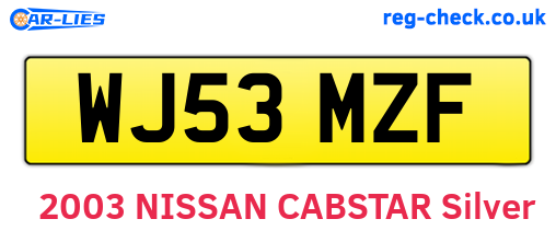 WJ53MZF are the vehicle registration plates.