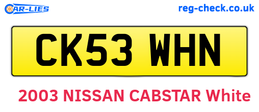 CK53WHN are the vehicle registration plates.
