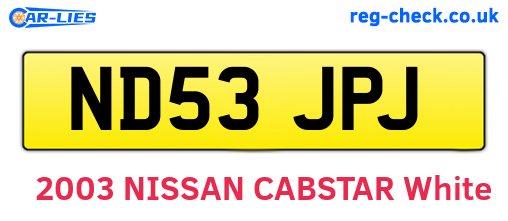 ND53JPJ are the vehicle registration plates.