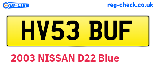 HV53BUF are the vehicle registration plates.