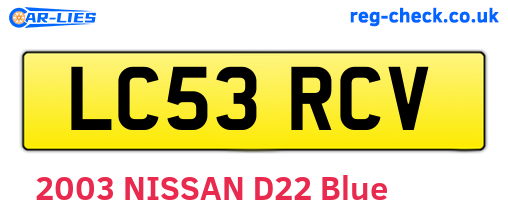 LC53RCV are the vehicle registration plates.