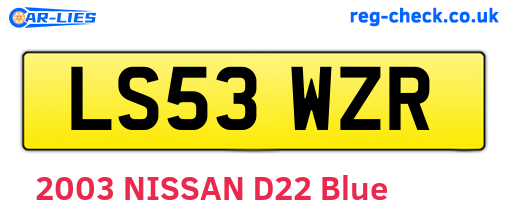 LS53WZR are the vehicle registration plates.