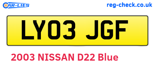 LY03JGF are the vehicle registration plates.