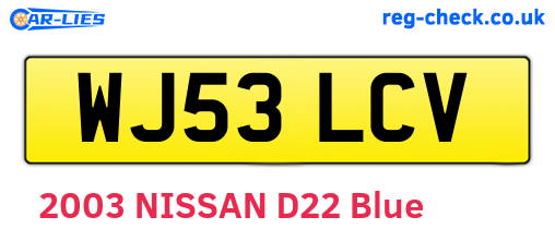 WJ53LCV are the vehicle registration plates.