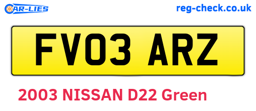 FV03ARZ are the vehicle registration plates.