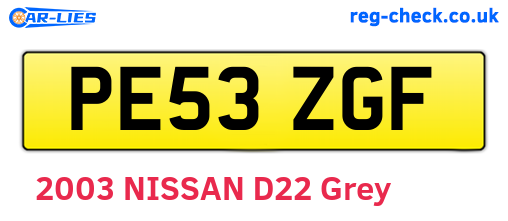 PE53ZGF are the vehicle registration plates.