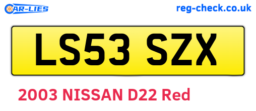 LS53SZX are the vehicle registration plates.