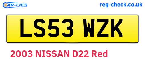 LS53WZK are the vehicle registration plates.