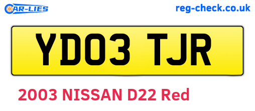 YD03TJR are the vehicle registration plates.