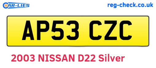AP53CZC are the vehicle registration plates.