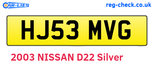 HJ53MVG are the vehicle registration plates.