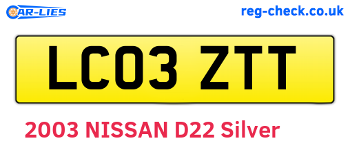 LC03ZTT are the vehicle registration plates.