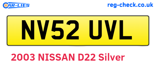 NV52UVL are the vehicle registration plates.