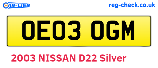 OE03OGM are the vehicle registration plates.