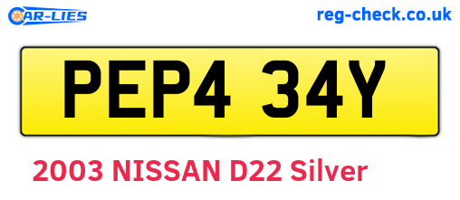 PEP434Y are the vehicle registration plates.