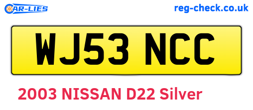 WJ53NCC are the vehicle registration plates.