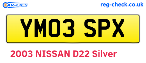 YM03SPX are the vehicle registration plates.