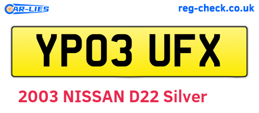 YP03UFX are the vehicle registration plates.