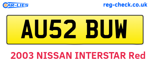 AU52BUW are the vehicle registration plates.