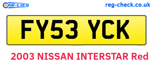 FY53YCK are the vehicle registration plates.