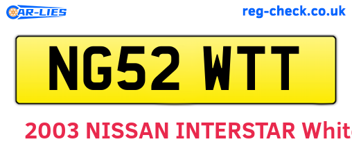 NG52WTT are the vehicle registration plates.
