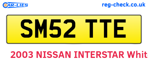 SM52TTE are the vehicle registration plates.