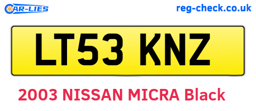 LT53KNZ are the vehicle registration plates.