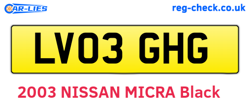 LV03GHG are the vehicle registration plates.