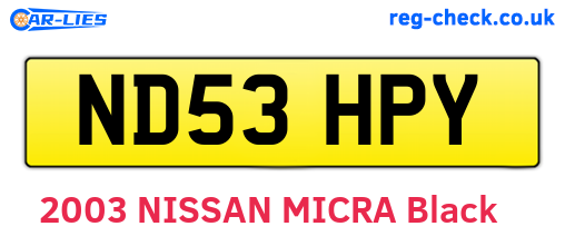 ND53HPY are the vehicle registration plates.